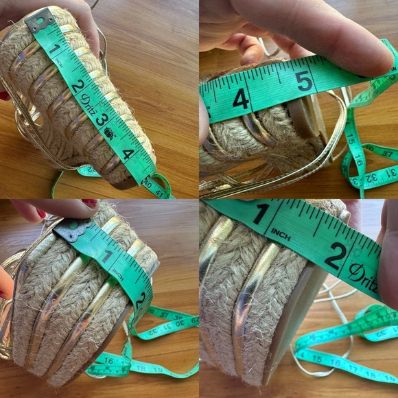 ASOS DESIGN Thalia strappy tie leg wedges in gold size 9 - Picture 16 of 16